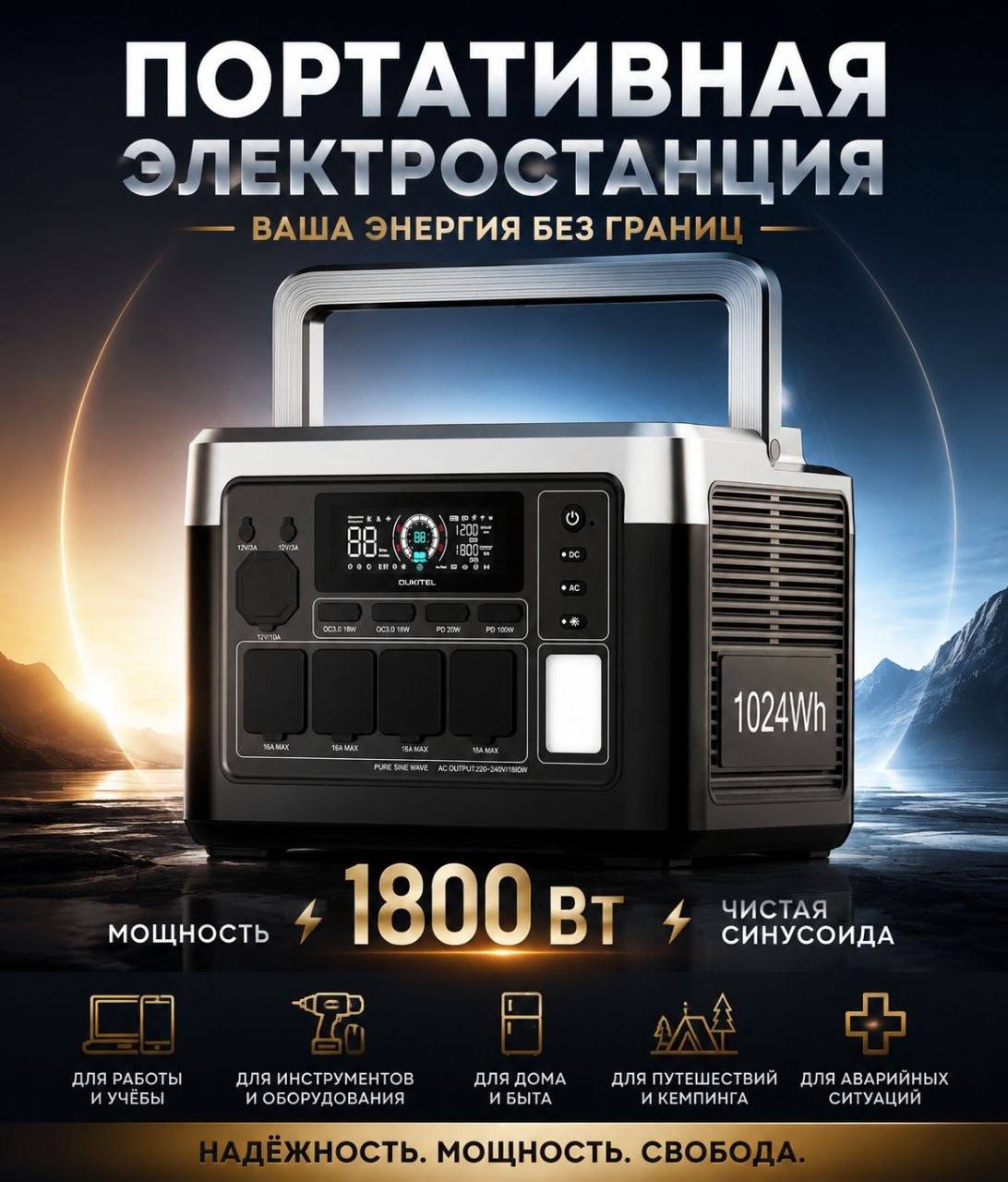 Портативная электростанция в Севастополе — купить зарядную станцию для дома и бизнеса | ЭнергияКитай